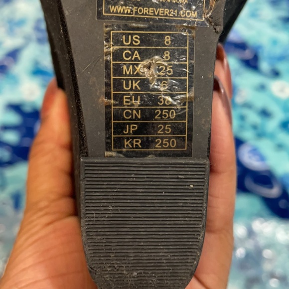 Black & Gold Forever 21 Wedged Booties - Picture 7 of 7